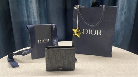 Compact Wallet Black Dior Oblique Galaxy Leather